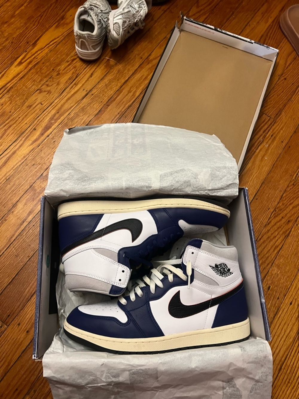 Nike Air Jordan 1 Mid White Navy Black Men’s Sneakers